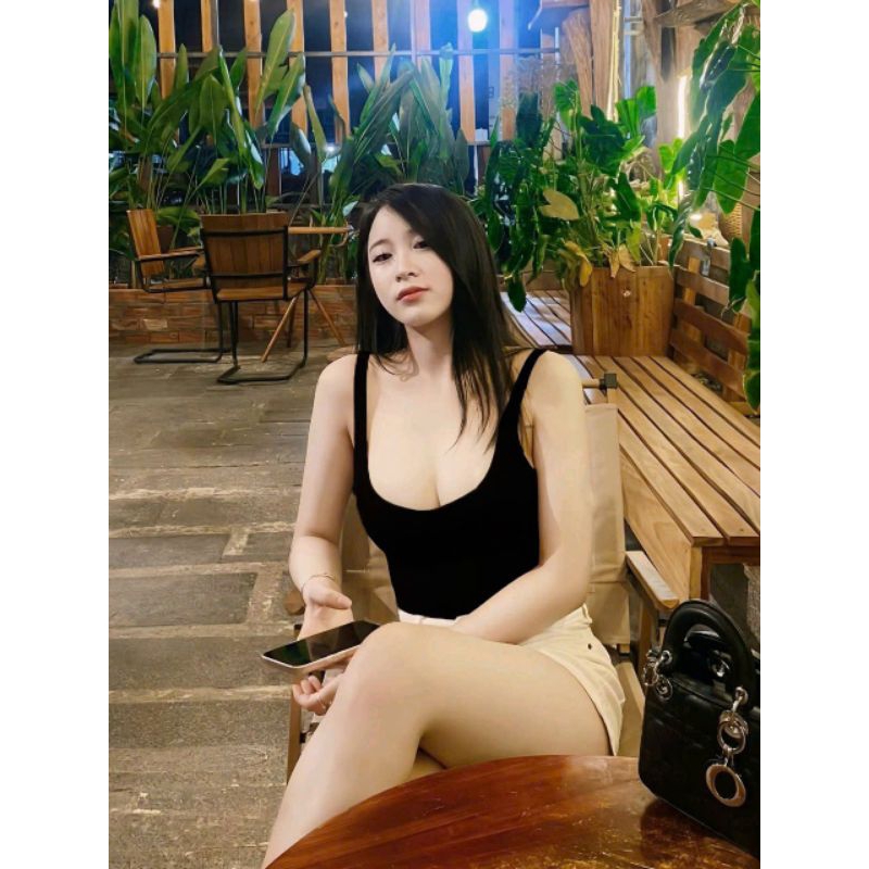 Bodysuit Thun Đen Co Giãn Hai Dây – Phong Cách Gợi Cảm, Dễ Phối Đồ  TingTing 88