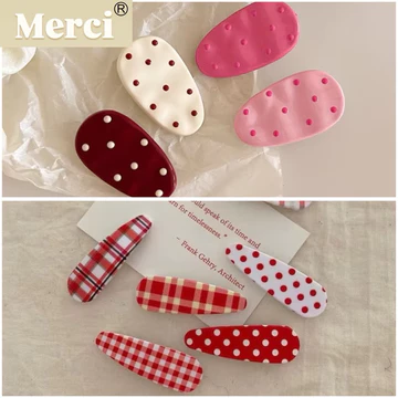 M21. Kẹp tóc nữ, Kẹp tóc mái,Kẹp tóc trơn, kẹp tóc giọt nước -[Merci]- Kẹp tóc dễ thương , kẹp tóc Hàn Quốc , kẹp tóc đỏ