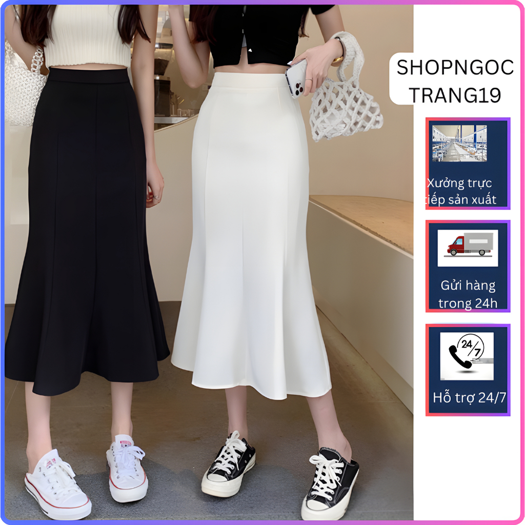 Chân Váy Đuôi Cá 80cm Thiết Kế Riêng Ghép 8 Mảnh 2 Lớp SHOPNGOCTRANG19