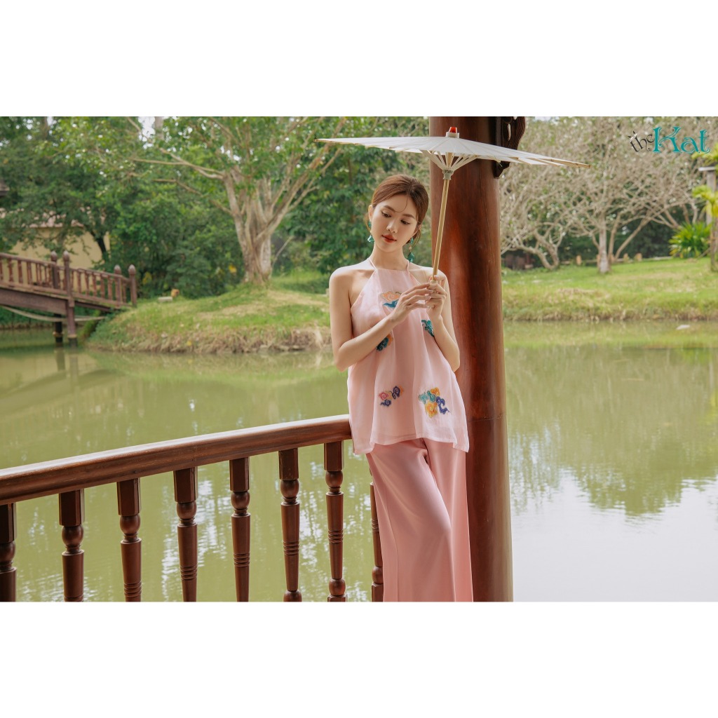 Áo Yếm Phù Vân The Kat House nhẹ nhàng, thanh lịch, dịu dàng, du xuân, đi chơi, cà phê