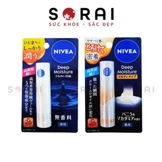 Son dưỡng ẩm cao Nivea chống nắng SPF 26 PA++ Nhật Bản 2.2g