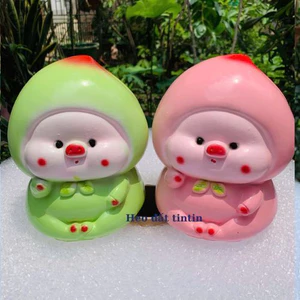 Ống tiết kiệm bé Đào đáng yêu(C20xD17)heo đất tiết kiệm lợn đất quà tặng decor sinh nhật