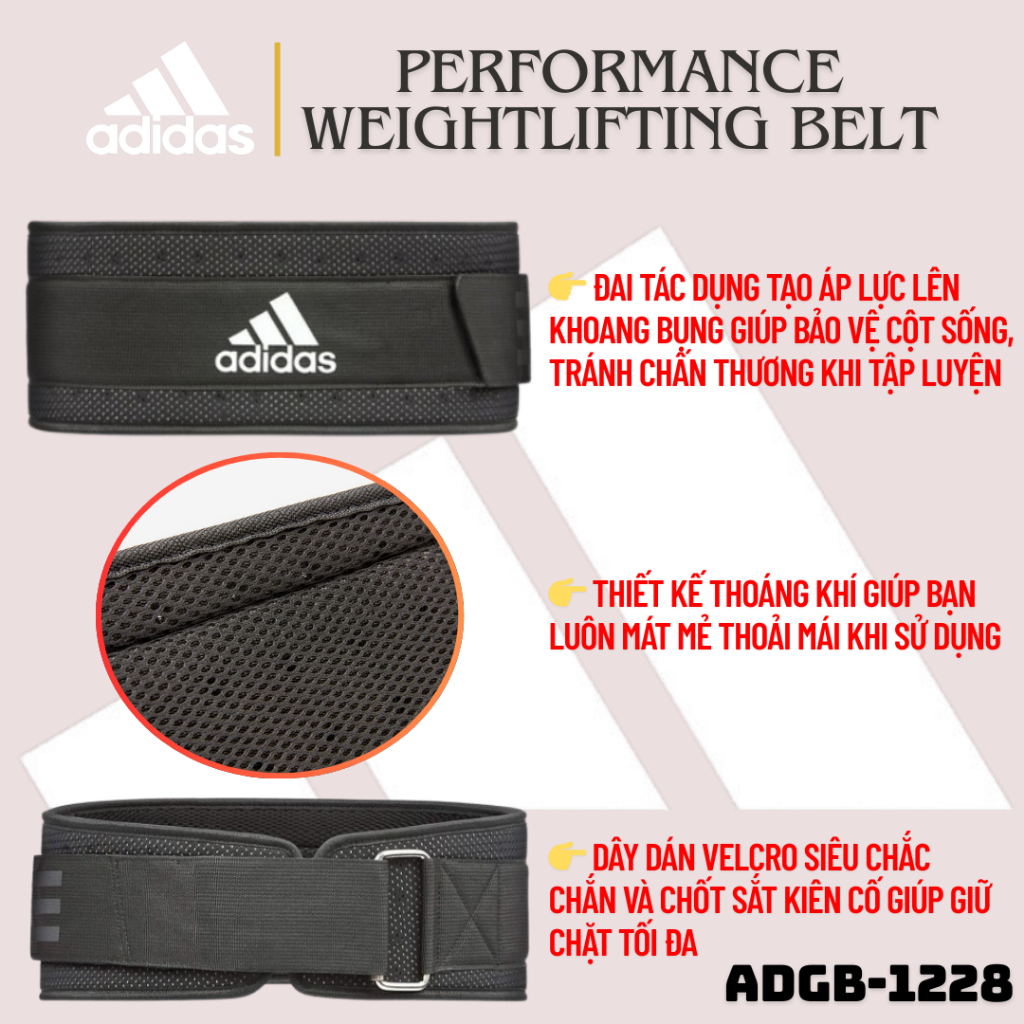 Đai Cử Tạ Hiệu Suất Cao ADIDAS ADGB-1228 Performance WeightLifting Belt