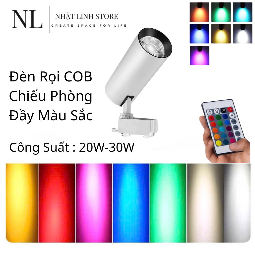 Đèn Rọi RGB 7 Màu Công Suất 20W / 30W Có Điều Khiển Từ Xa, Đèn Led Rọi ...