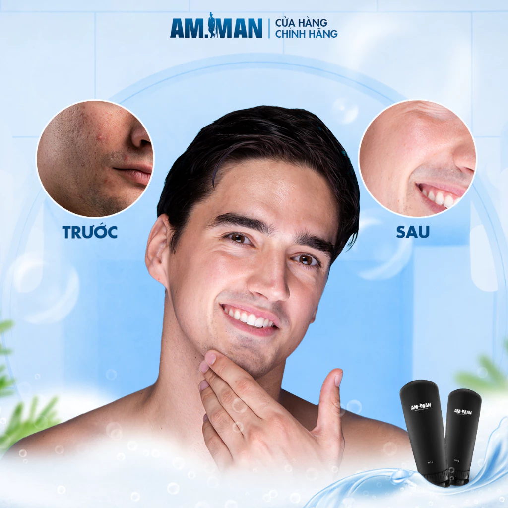 Sữa Rửa Mặt Am Man 100ml Làm Sạch Sâu Kháng Khuẩn,Tẩy Tế Bào Chết,Làm Sáng Mịn Da,Duy Trì Độ Ẩm Và Ngăn Ngừa Lão Hóa Da