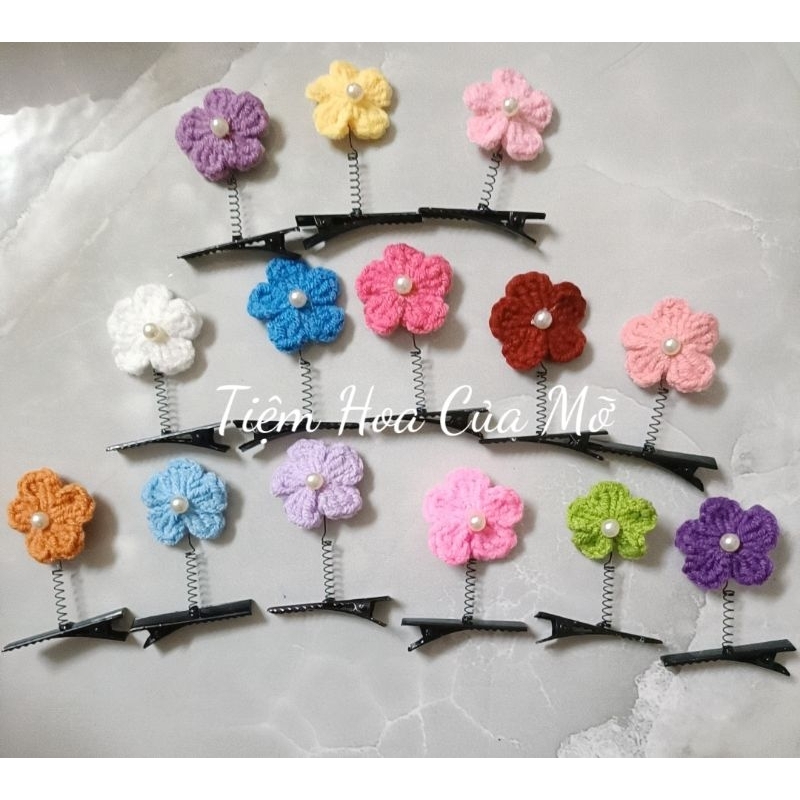 Kẹp Tóc Lò Xo Nhún Nhảy , Kẹp Tóc Len Handmade