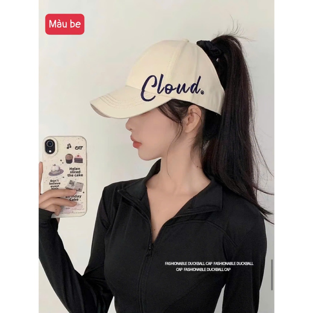 mũ lưỡi trai nửa đầu thêu chữ CLOUD.mũ thể thao...