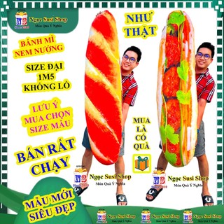 THÚ BÔNG BÁNH MÌ 3D KHỔNG LỒ SIZE 1M5 SIÊU MỊN [CAO CẤP]