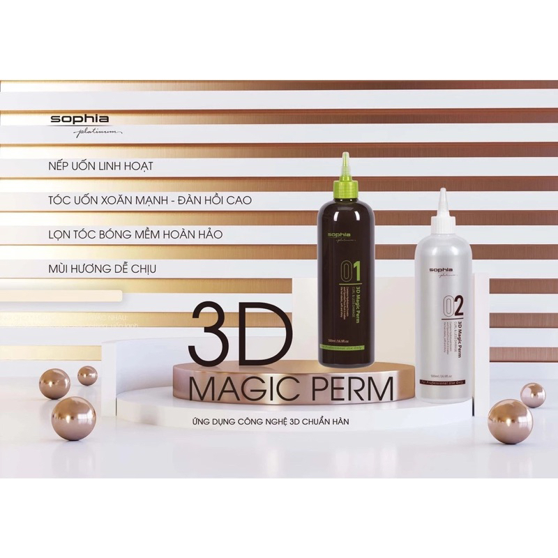 Thuốc uốn lạnh Sophia 500ml, thuốc uốn Sophia đa năng uốn 3D thần kỳ Magic Perm Collagen