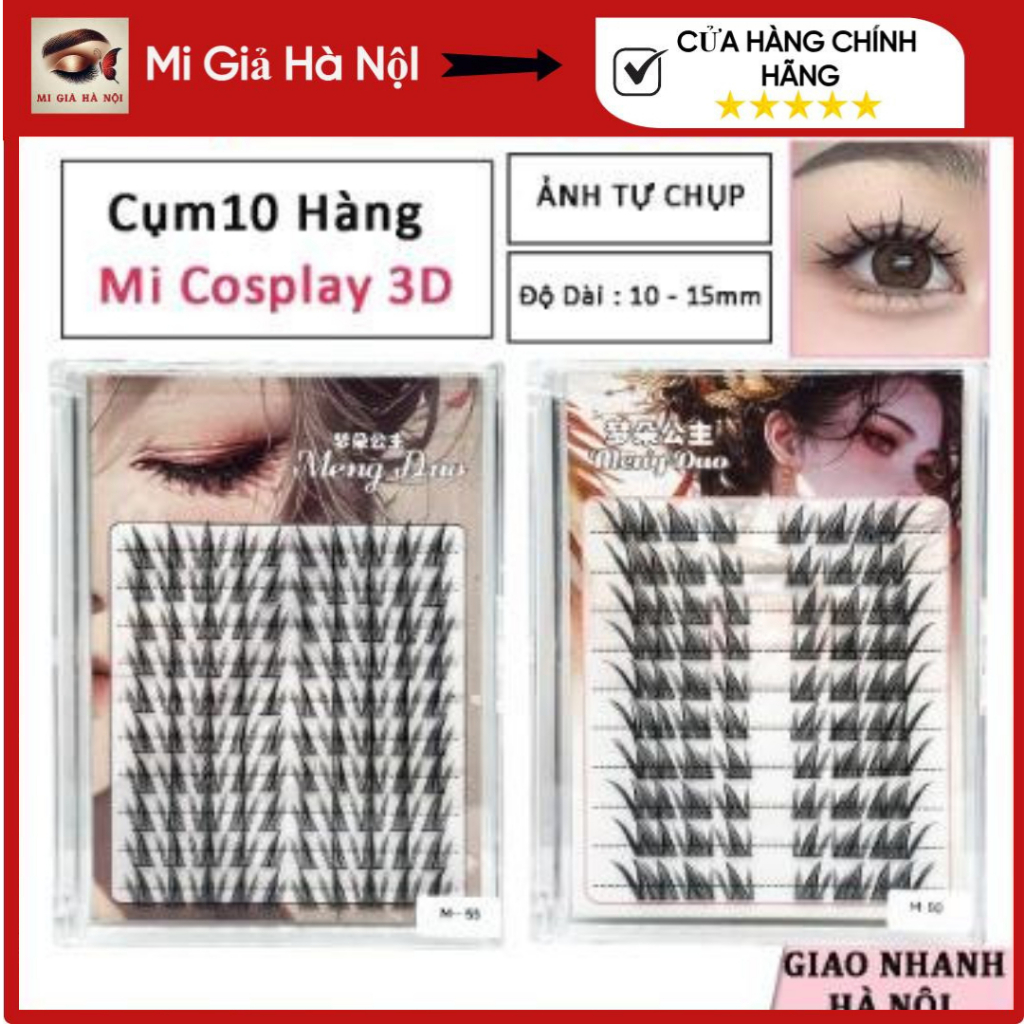 Lông Mi Giả 3D Manga Dáng Anime 10 Dòng Trang Điểm Mắt To Tròn | Shopee ...