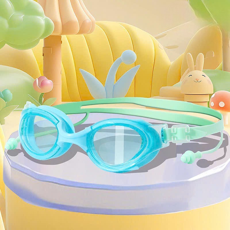Kính bơi trẻ em kèm hộp, kèm bịt tai dây nhỏ SEAPRAY chống mờ, chống sương an toàn