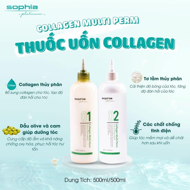 Bộ sản phẩm uốn tóc hàn quốc 3D Obsidian/Olive 500ml