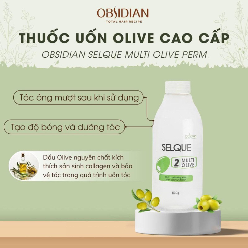 Bộ sản phẩm uốn tóc hàn quốc 3D Obsidian/Olive 500ml