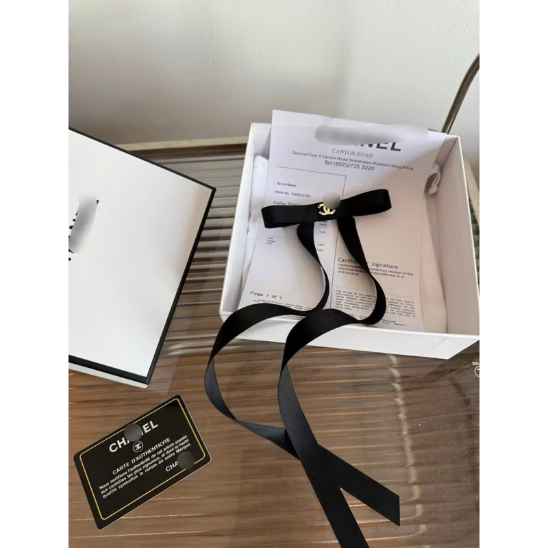 Kẹp tóc nơ đen dài new set 2 kẹp