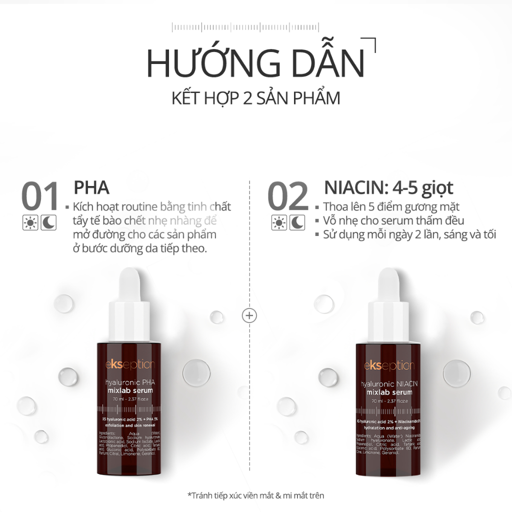 Ảnh Combo EKSEPTION Pre-Serum Hyaluronic 2% PHA 5% Dưỡng Ẩm Và Serum Ekseption NIACIN B3 75ML 3