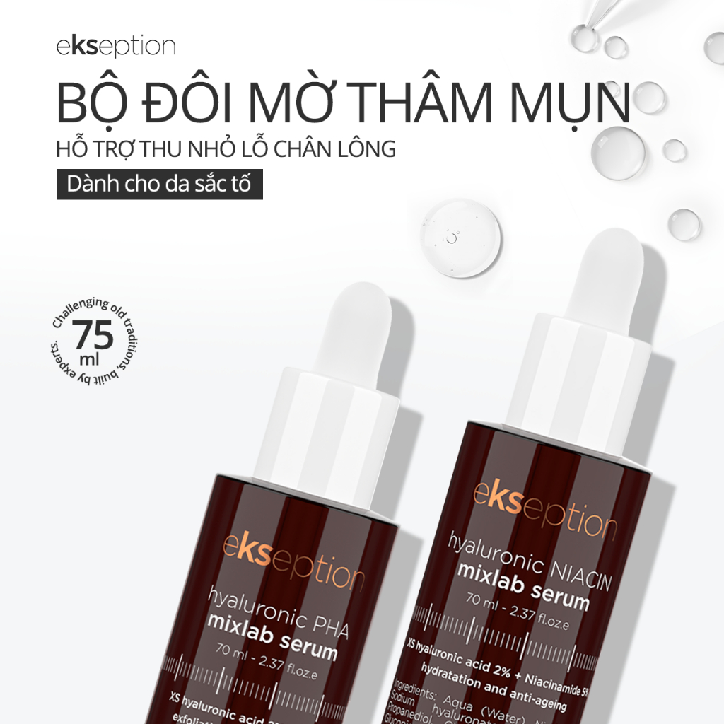 Ảnh Combo EKSEPTION Pre-Serum Hyaluronic 2% PHA 5% Dưỡng Ẩm Và Serum Ekseption NIACIN B3 75ML 1