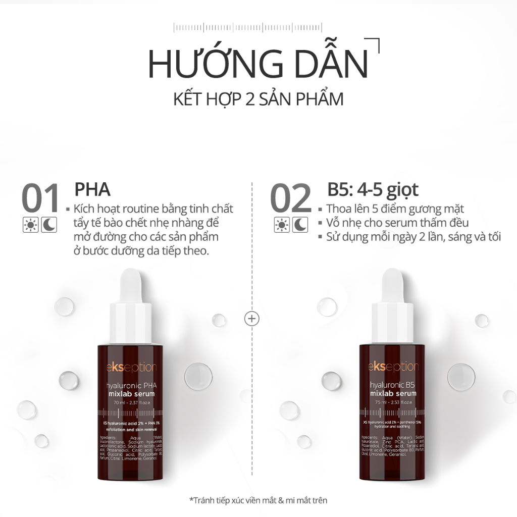 Ảnh Combo EKSEPTION Pre-Serum Hyaluronic 2% PHA 5% Dưỡng Ẩm Và B5 Hyaluronic Mixlab 75ML 3