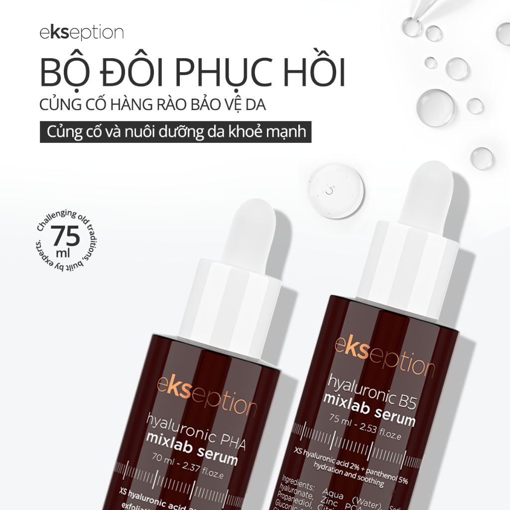 Ảnh Combo EKSEPTION Pre-Serum Hyaluronic 2% PHA 5% Dưỡng Ẩm Và B5 Hyaluronic Mixlab 75ML 1