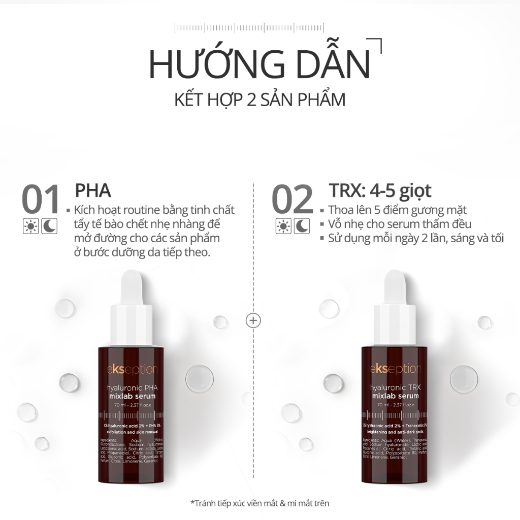 Ảnh Combo EKSEPTION Pre-Serum Hyaluronic 2% PHA 5% Dưỡng Ẩm Và TRX Hyaluronic Mixlab 75ML 3