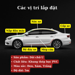 Dải chữ u 2 lớp dán mép cửa ô tô giảm va đập, chống trầy xước. Gioăng Nẹp cửa xe hạn chế tiếng ồn