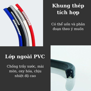 Dải chữ u 2 lớp dán mép cửa ô tô giảm va đập, chống trầy xước. Gioăng Nẹp cửa xe hạn chế tiếng ồn