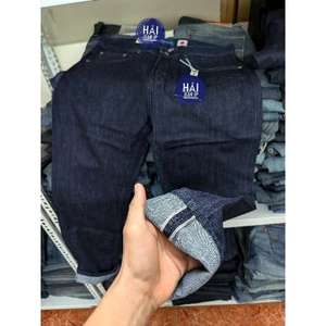 quần jean nam denim selvedge vải nhật màu indigo suông đứng
