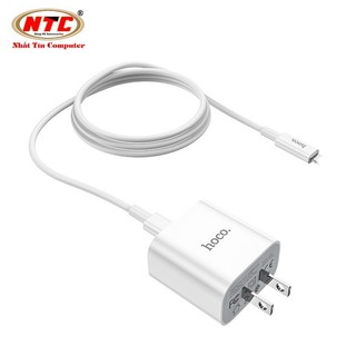Bộ Sạc nhanh Hoco C76 PLUS kèm cáp TypeC to LaiNing PD 20W (Trắng)