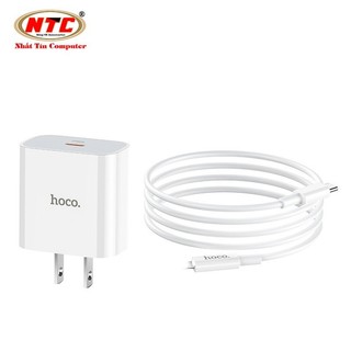 Bộ Sạc nhanh Hoco C76 PLUS kèm cáp TypeC to LaiNing PD 20W (Trắng)