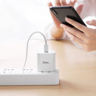 Bộ Sạc nhanh Hoco C76 PLUS kèm cáp TypeC to LaiNing PD 20W (Trắng)