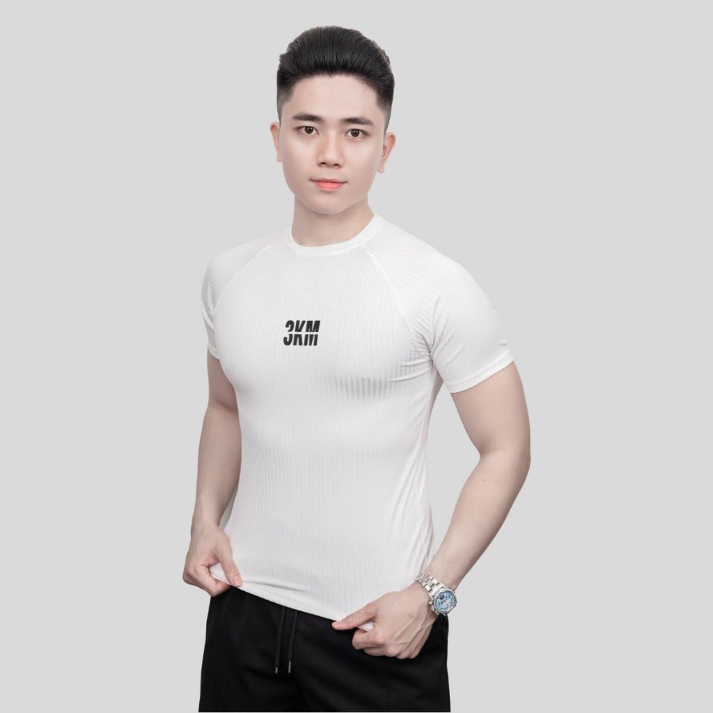 Áo Thun Tăm Đũa Nam 3KMENSWEAR Co Giãn 4 Chiều, Mềm Mịn, Thoáng Mát, Mặc Hè