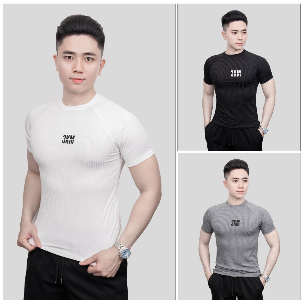 Áo Thun Tăm Đũa Nam 3KMENSWEAR Co Giãn 4 Chiều, Mềm Mịn, Thoáng Mát, Mặc Hè