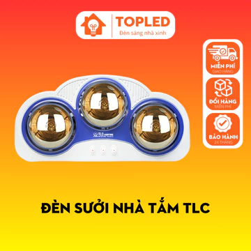 Đèn sưởi nhà tắm ba bóng trắng vàng, đèn sưởi Việt Nam chính hãng TLC, bóng đèn sưởi an toàn tiết kiệm điện