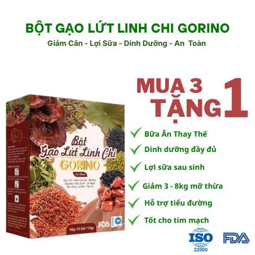 Bột Gạo Lứt Linh Chi Mè Đen - Thay Thế Bữa Ăn, Giảm Cân, Lợi Sữa, Tốt Cho Tim Mạch