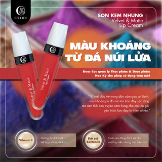 Son Kem Nhung C'Choi - Mịn Lì Độ Che Phủ Tốt - Làm Đầy Rãnh Môi - Bền Màu Tự Nhiên