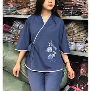 Nhật Nơ Thêu Chữ Tâm Nữ #Đồ Lam Đi Chùa
