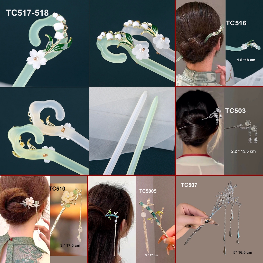 GOTI - Trâm Cài Tóc Phong Cách Cổ Điển, Cổ Trang, Hiện Đại Phụ Kiện Trang Trí Dành Cho Nữ TC509