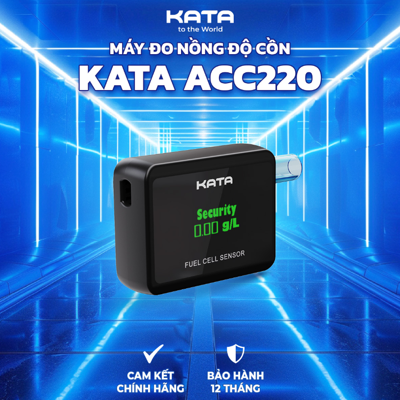 Máy đo nồng độ cồn KATA ACC220 kết quả nhanh chóng, chính xác, cảm biến điện hóa, cảnh báo thông minh, nhỏ gọn, đảm bảo