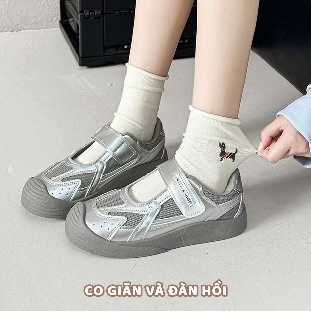 Tất vớ nữ cổ nhún họa tiết dệt dễ thương, chất liệu cotton mềm mịn co giãn 4 chiều - Ekiu Shop