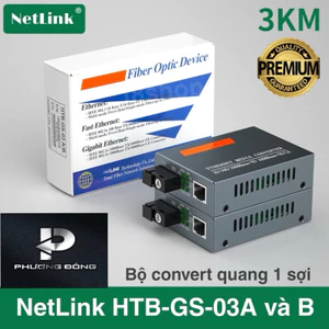 BỘ CHUYỂN QUANG ĐIỆN Converter quang HTB-GS-03 A/B 1000Mbs Netlink GS03 kèm nguồn