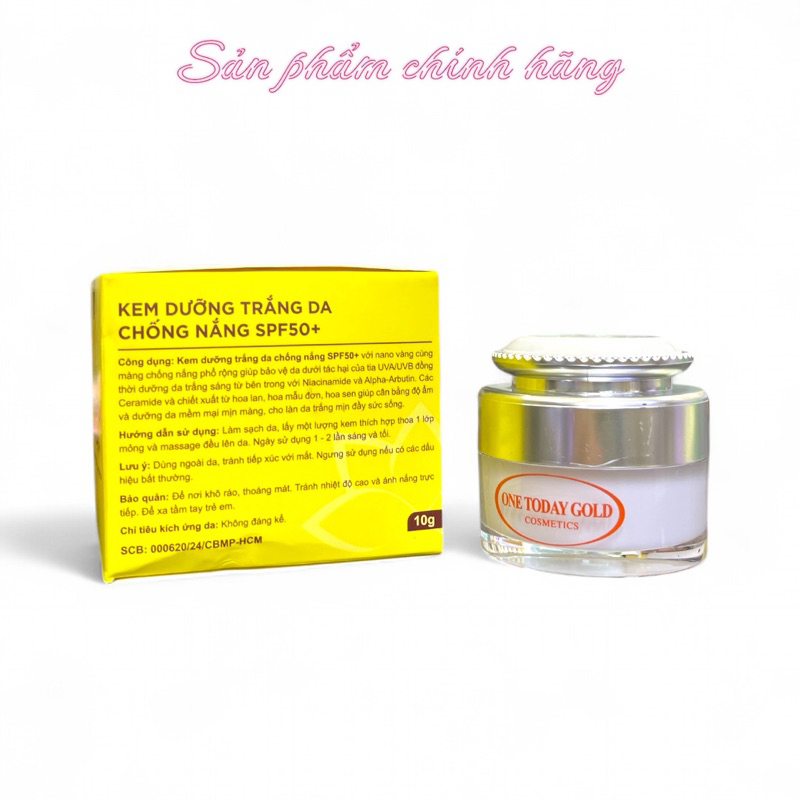 Kem One Today Gold Dưỡng Trắng Da Chống Nắng SPF50+ 10gram Chính Hãng