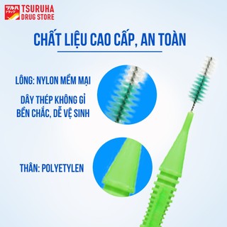 Bàn Chải Kẽ Răng Hình Chữ I Nhiều Size Làm Sạch Mảng Bám KURASHI RHYTHM 15 Cái/ Vỉ (Tặng Thêm 3 Cái)