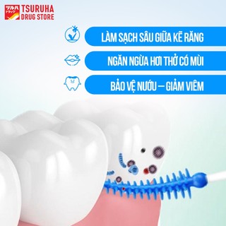 Bàn Chải Kẽ Răng Hình Chữ I Nhiều Size Làm Sạch Mảng Bám KURASHI RHYTHM 15 Cái/ Vỉ (Tặng Thêm 3 Cái)