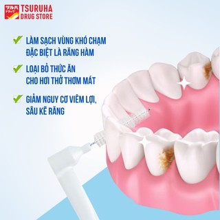 Bàn Chải Kẽ Răng Hình Chữ L Vệ Sinh Răng Niềng Chỉnh Nha KURASHI RHYTHM 10 Cái/ Vỉ