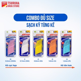 Bàn Chải Kẽ Răng Hình Chữ L Vệ Sinh Răng Niềng Chỉnh Nha KURASHI RHYTHM 10 Cái/ Vỉ
