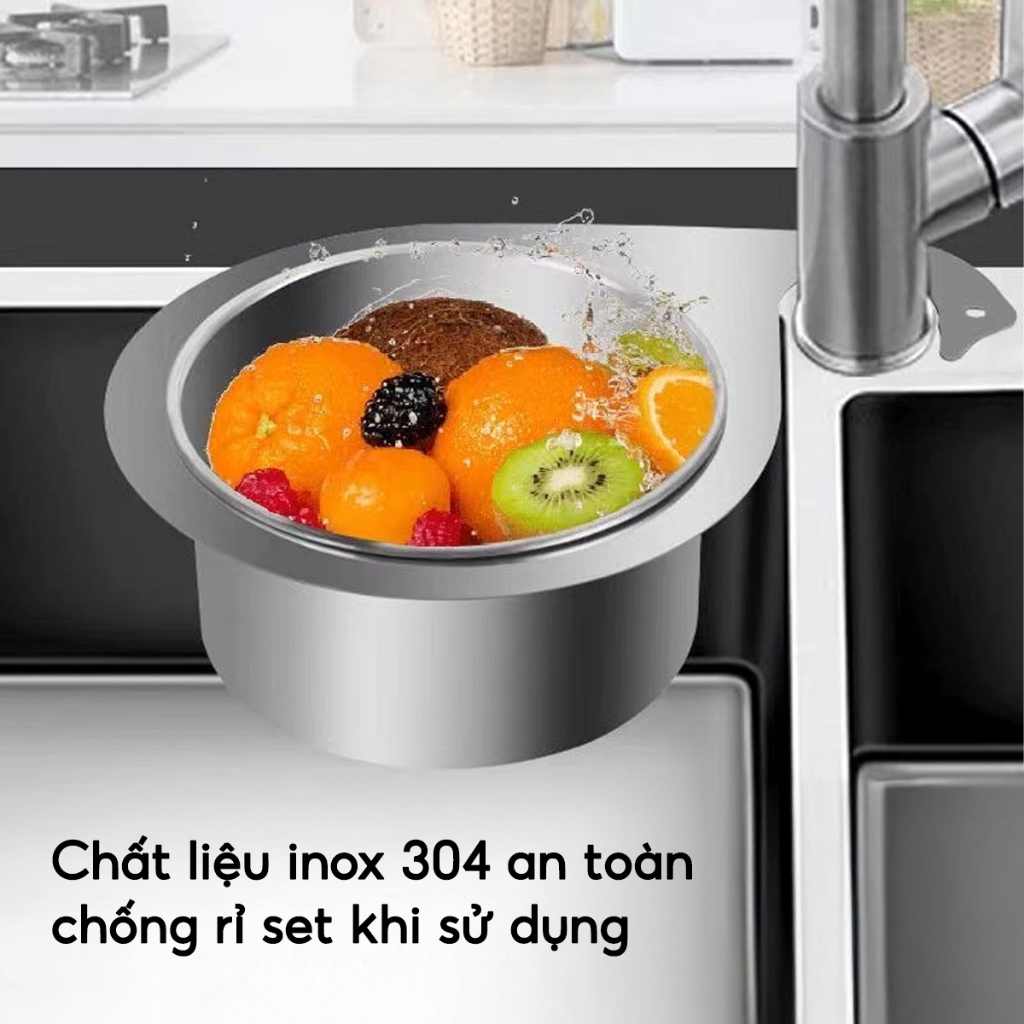 Khay Lọc Rác Thiên Nga Gắn Bồn Rửa Chén Bát Giỏ Lọc Rác Inox 304 Treo Bồn Rửa Chống Tắc Nghẽn