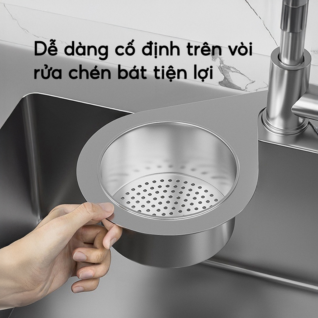 Khay Lọc Rác Thiên Nga Gắn Bồn Rửa Chén Bát Giỏ Lọc Rác Inox 304 Treo Bồn Rửa Chống Tắc Nghẽn