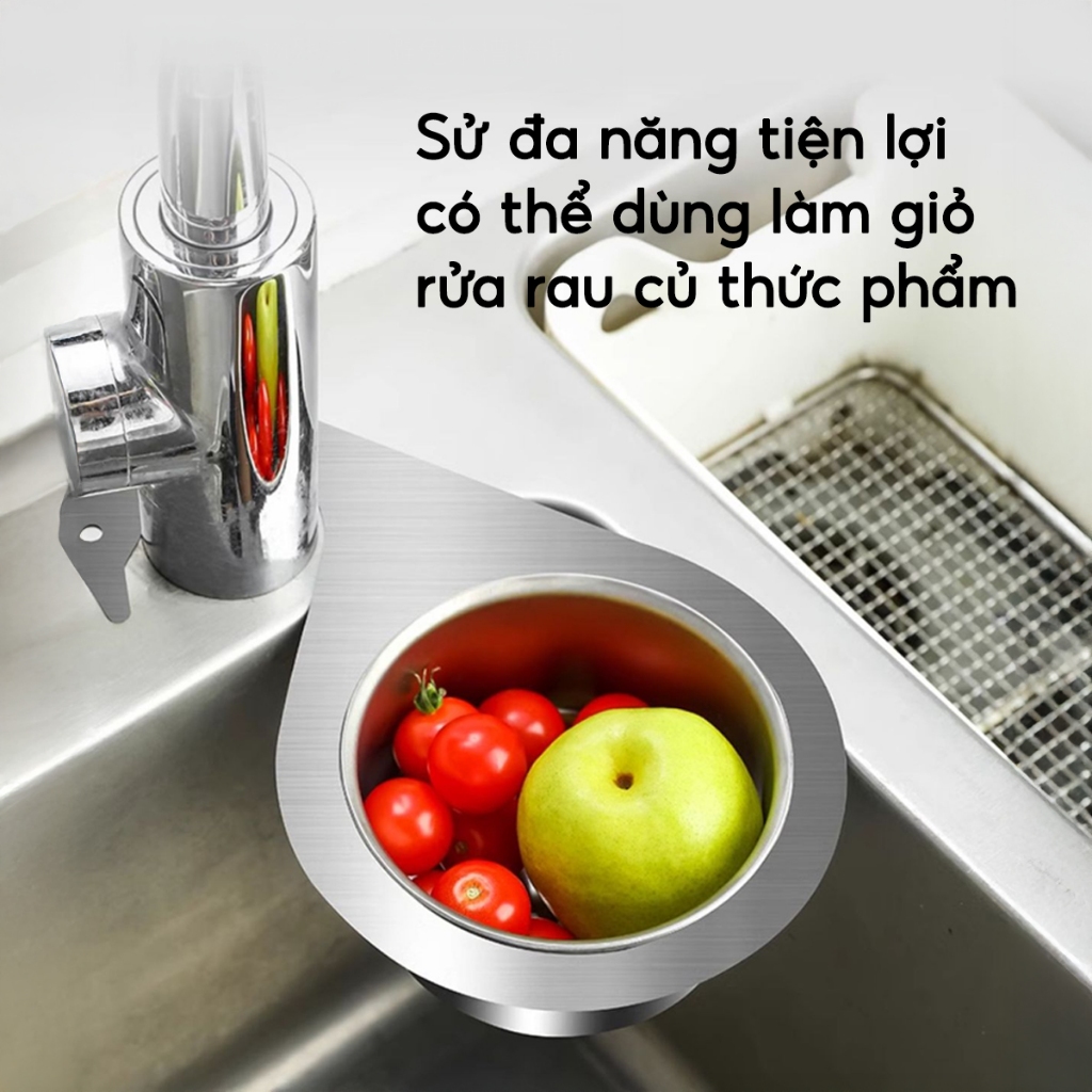Khay Lọc Rác Thiên Nga Gắn Bồn Rửa Chén Bát Giỏ Lọc Rác Inox 304 Treo Bồn Rửa Chống Tắc Nghẽn