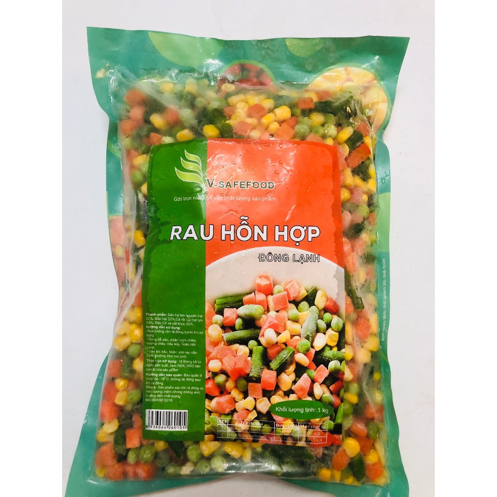 1Kg Rau Củ Tách Hạt Sẵn  V-Safefood