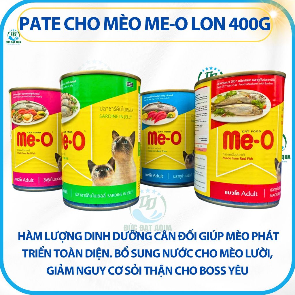 PATE ME-O LON 400g CHO MÈO - PATE DINH DƯỠNG - giảm nguy cơ sỏi thận cho boss yêu