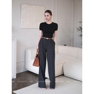 Quần dài & quần short kẻ sọc than Nữ phong cách thanh lịch HAGOO [ Q609 - Q6091]